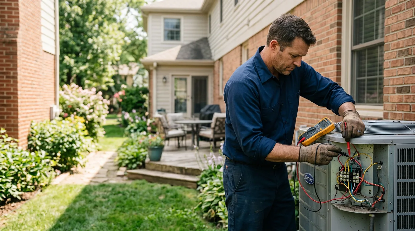 HVAC technician working near Fullerton, NE